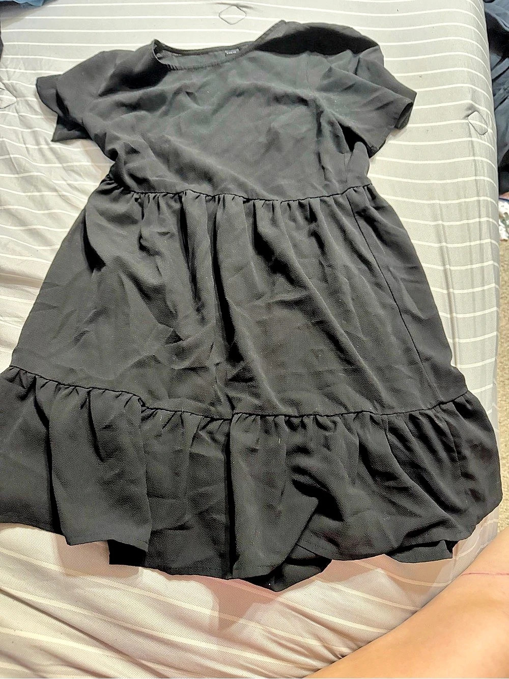 SHEIN Black Tiered Mini Dress